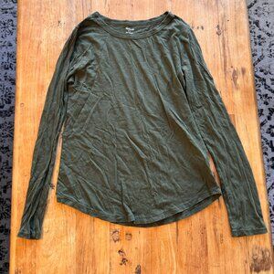 Madewell Soft Cotton Long Sleeve T-Shirt (Green / S)